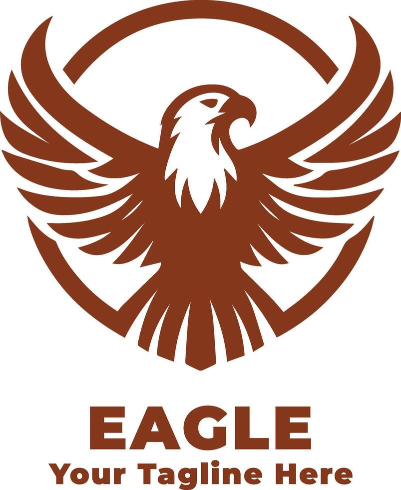 Logo Simple Eagle Design With Brown Concept vector