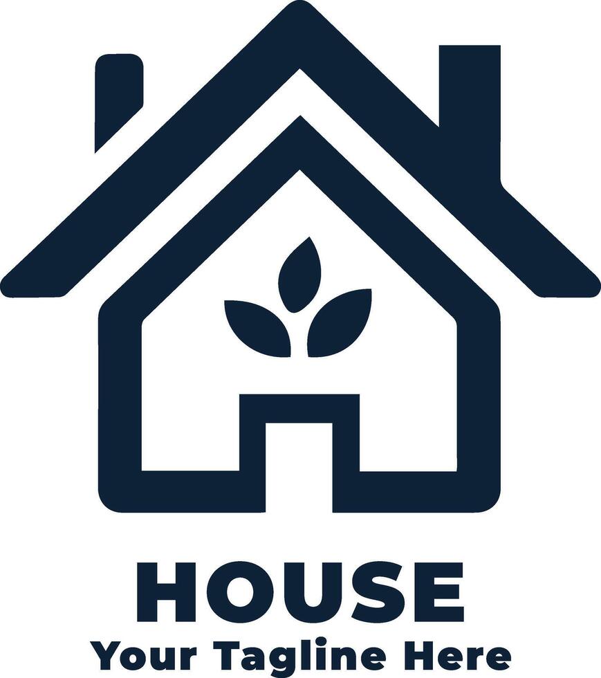 Logo Simple House Design With Blue Concept vector