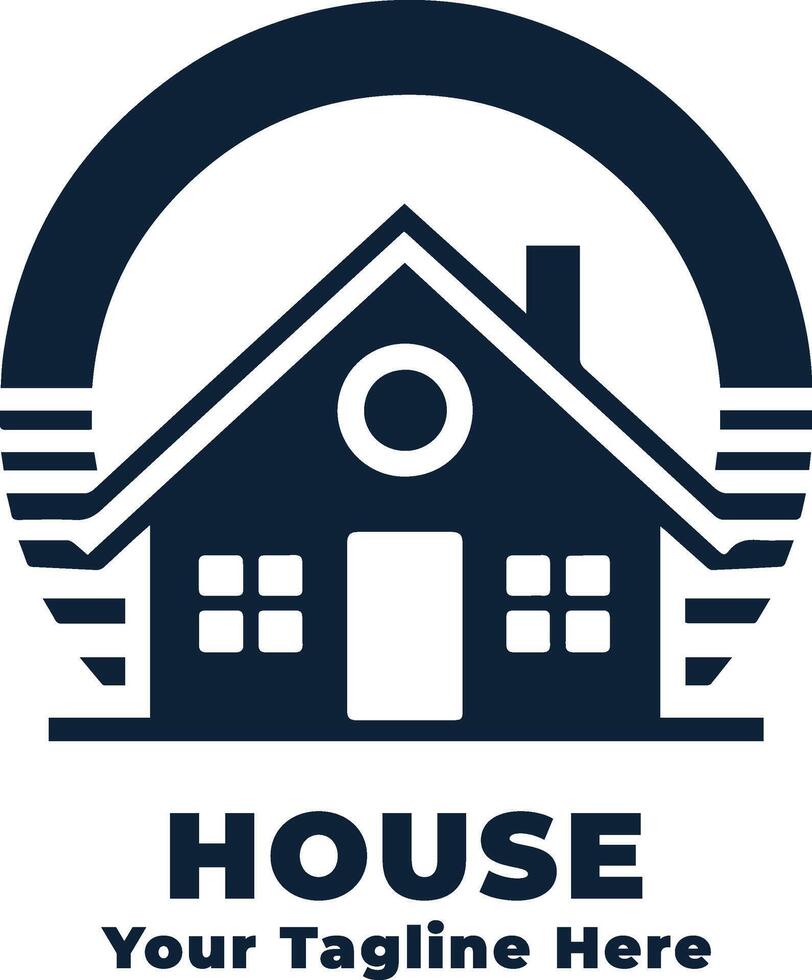 Simple House Logo Design Silhouette vector