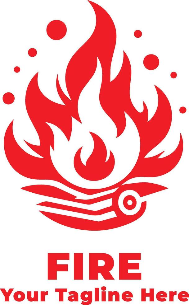 Simple Fire Logo Illustration Design vector