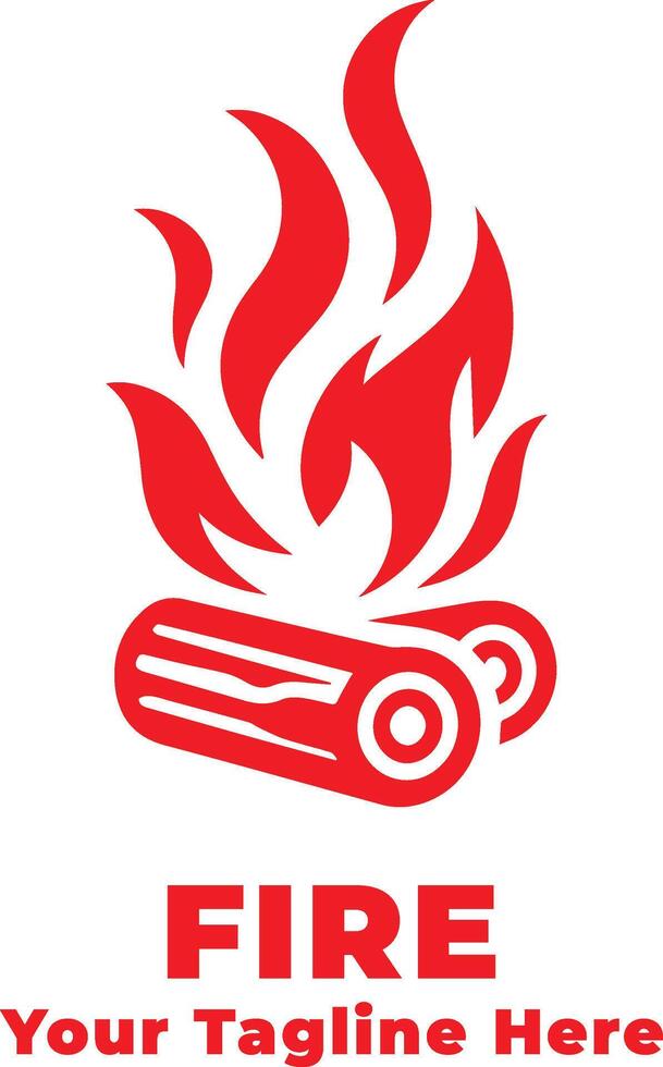 Simple Fire Logo Design With Flat Background vector