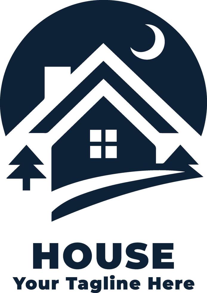 Logo Simple House Design With Flat Background vector