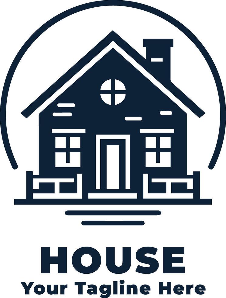Simple House Logo Illustration Silhouette vector