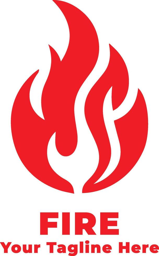 Simple Fire Logo Design Silhouette vector