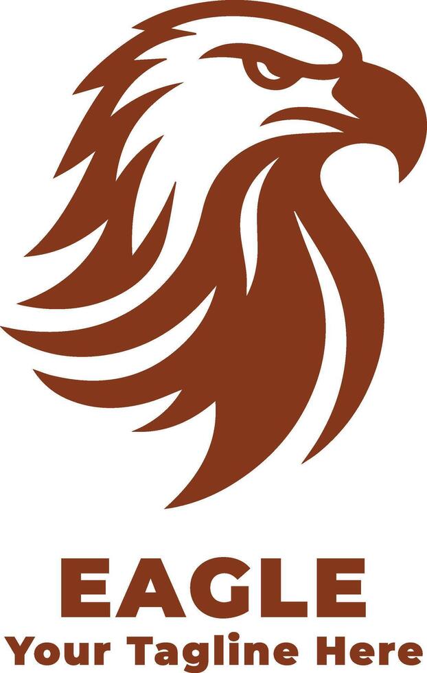 Simple Logo Eagle Illustration With Brown Concept vector