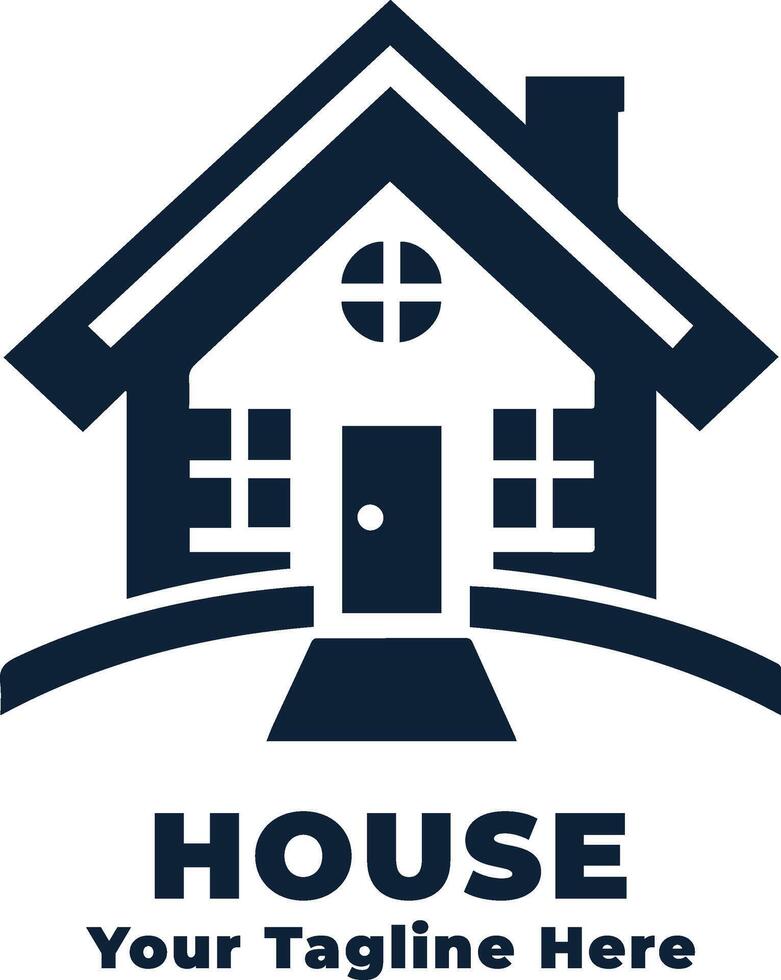 Simple House Logo Illustration With Blue Concept vector