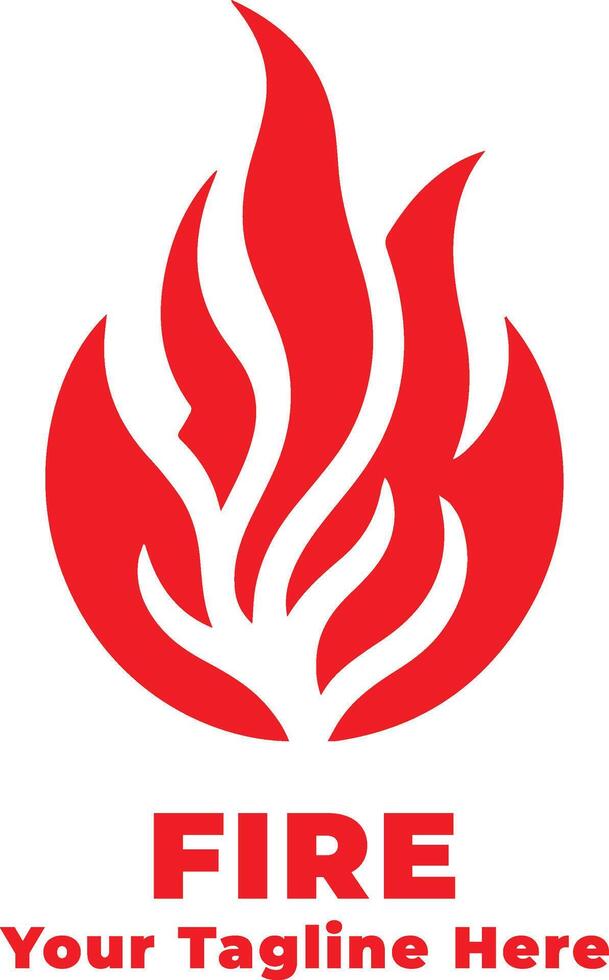 Logo Fire Simple Design Illustration vector