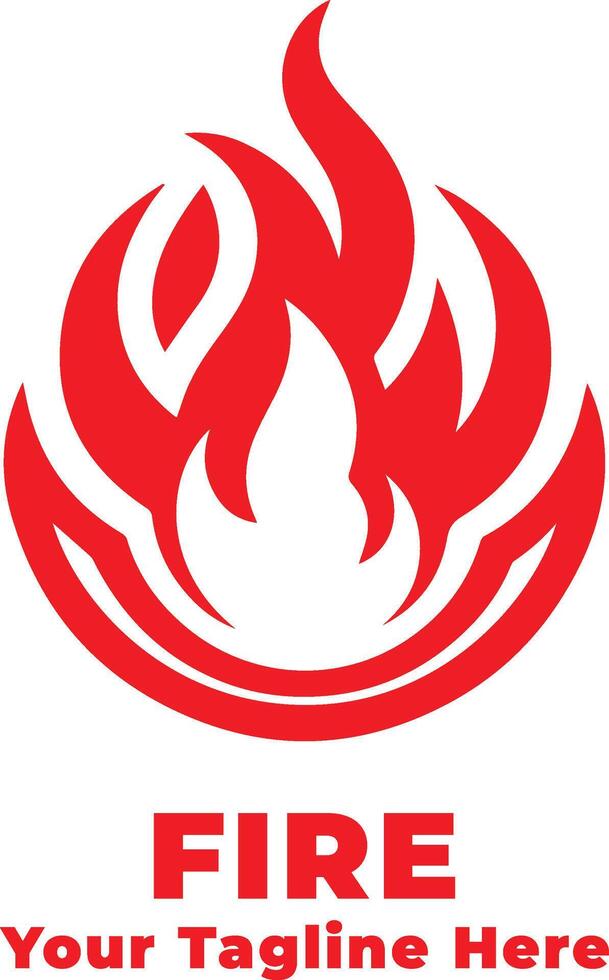 Logo Fire Simple Design With Flat Background vector