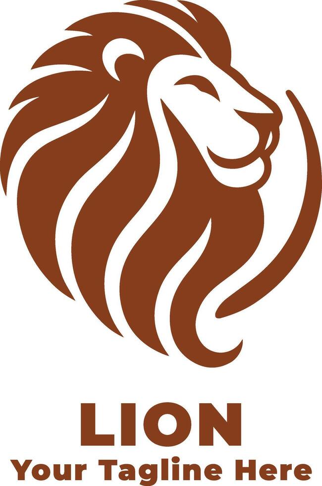 Logo Simple Lion Illustration With Flat Background vector