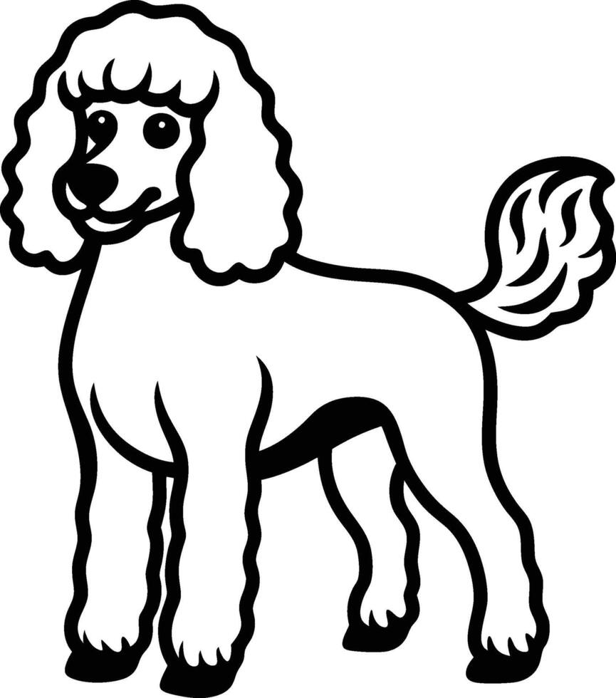 Poodle coloring pages free printable vector
