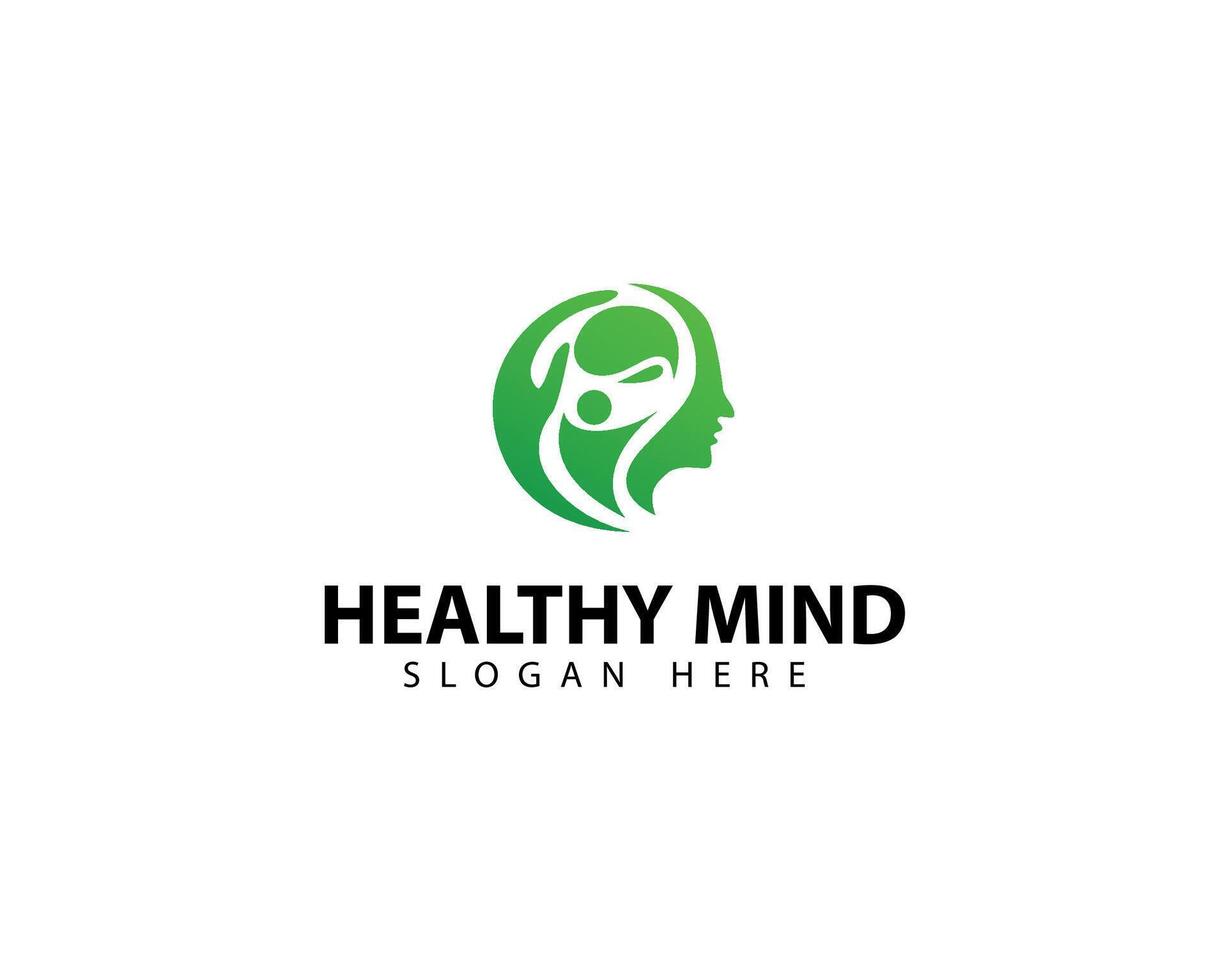 Healthy Mind Logo Design Creative Modern Brain and People and Hand Symbol Concept. vector