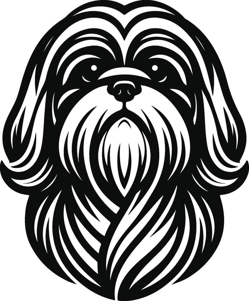 Shih tzu dog illustration vector