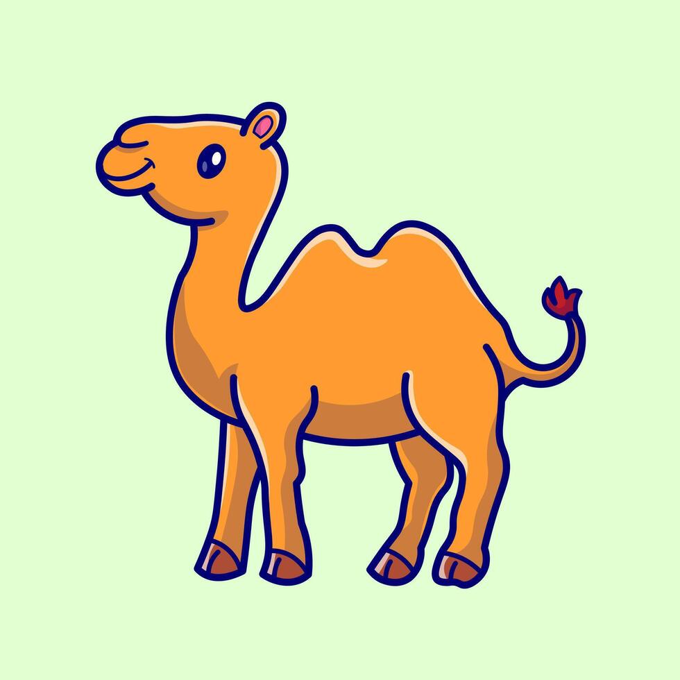 Cute Camel Standing Cartoon vector