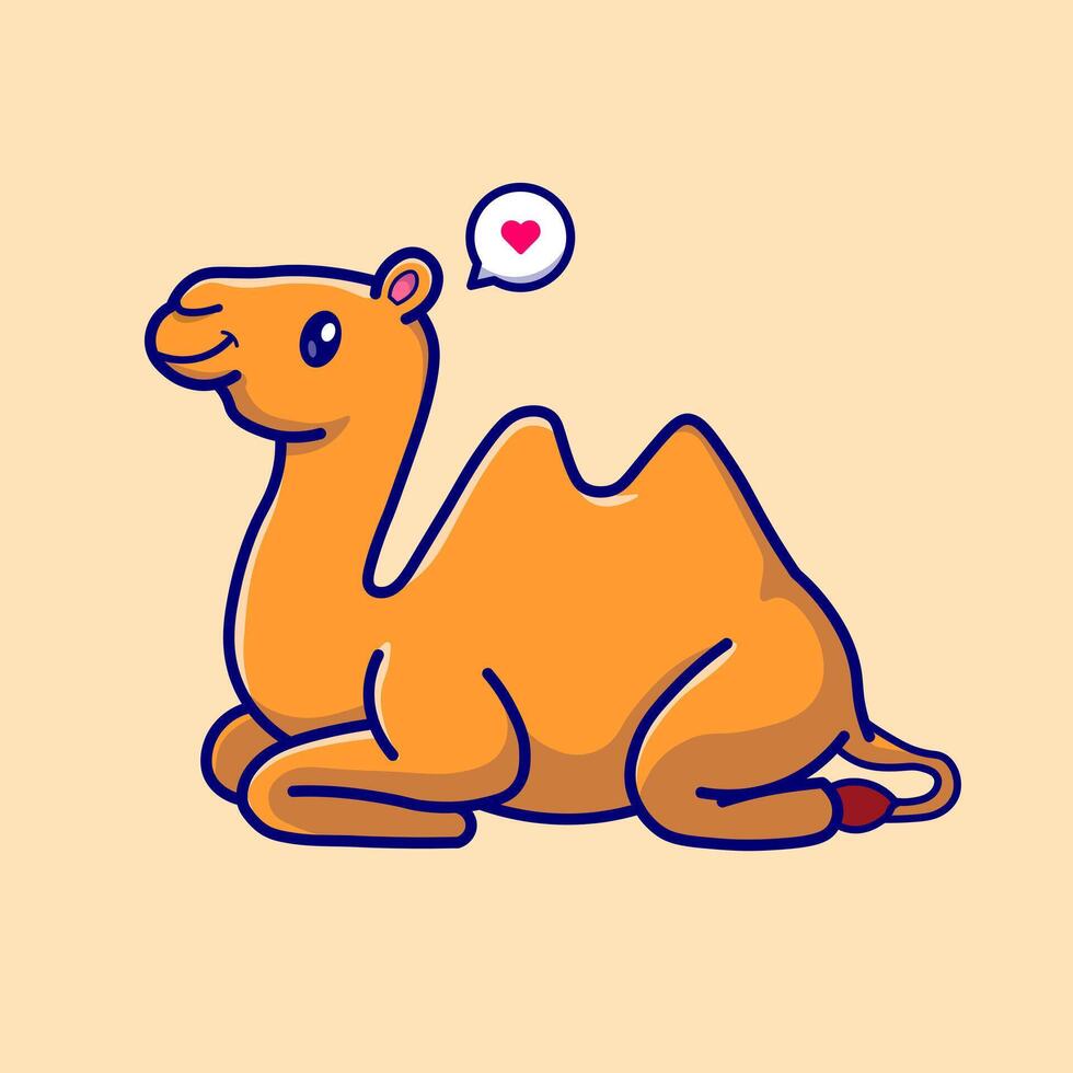 Cute Camel Sitting Cartoon vector