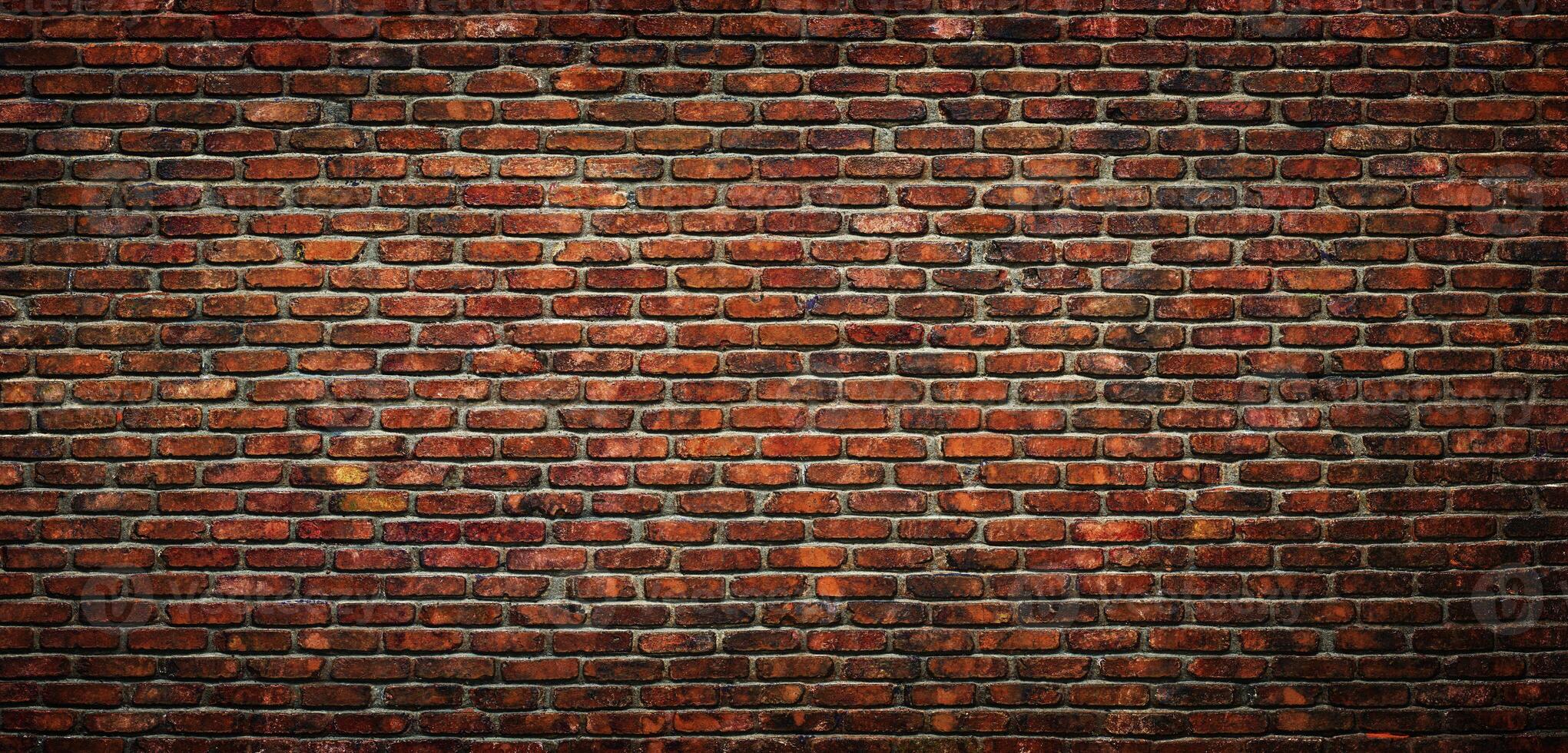 old brick wall texture, natural red stone masonry background photo