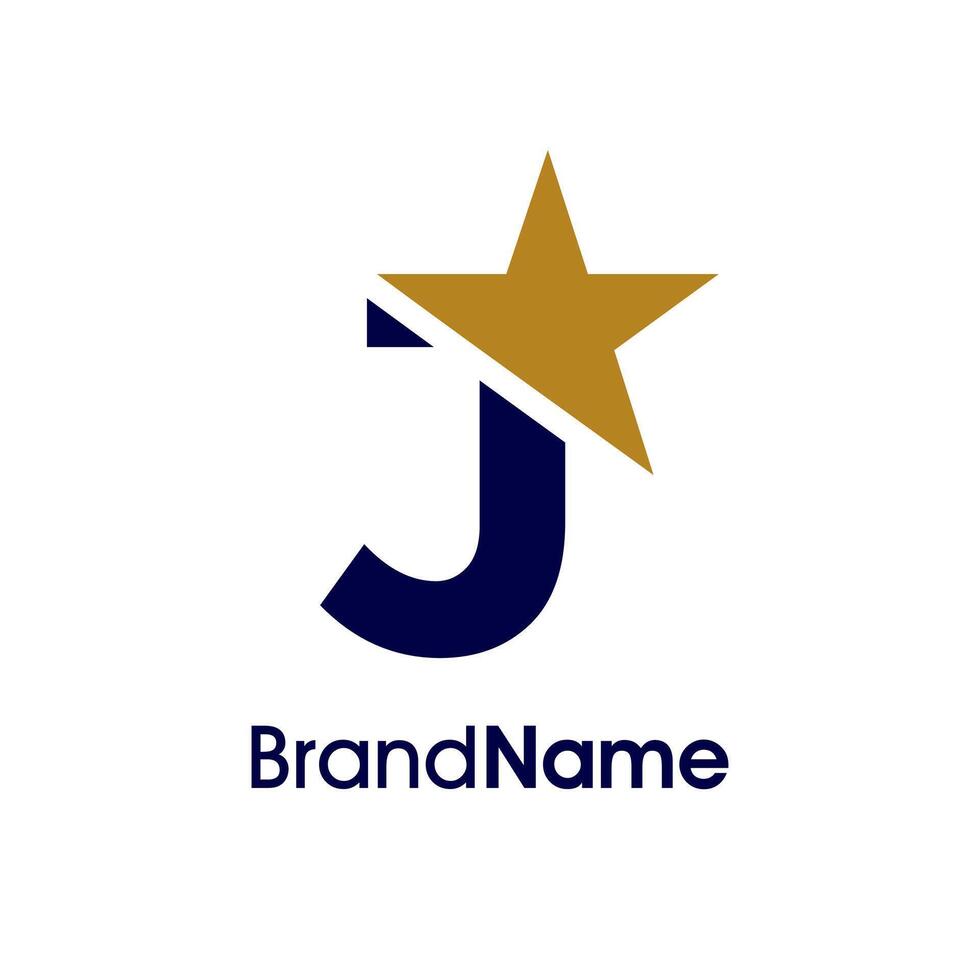 Minimalist Initial J Star Logo vector