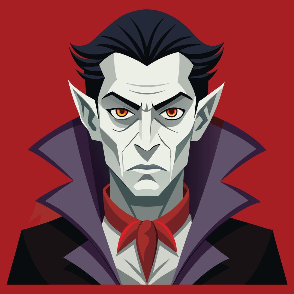 Halloween vampire face icon vector