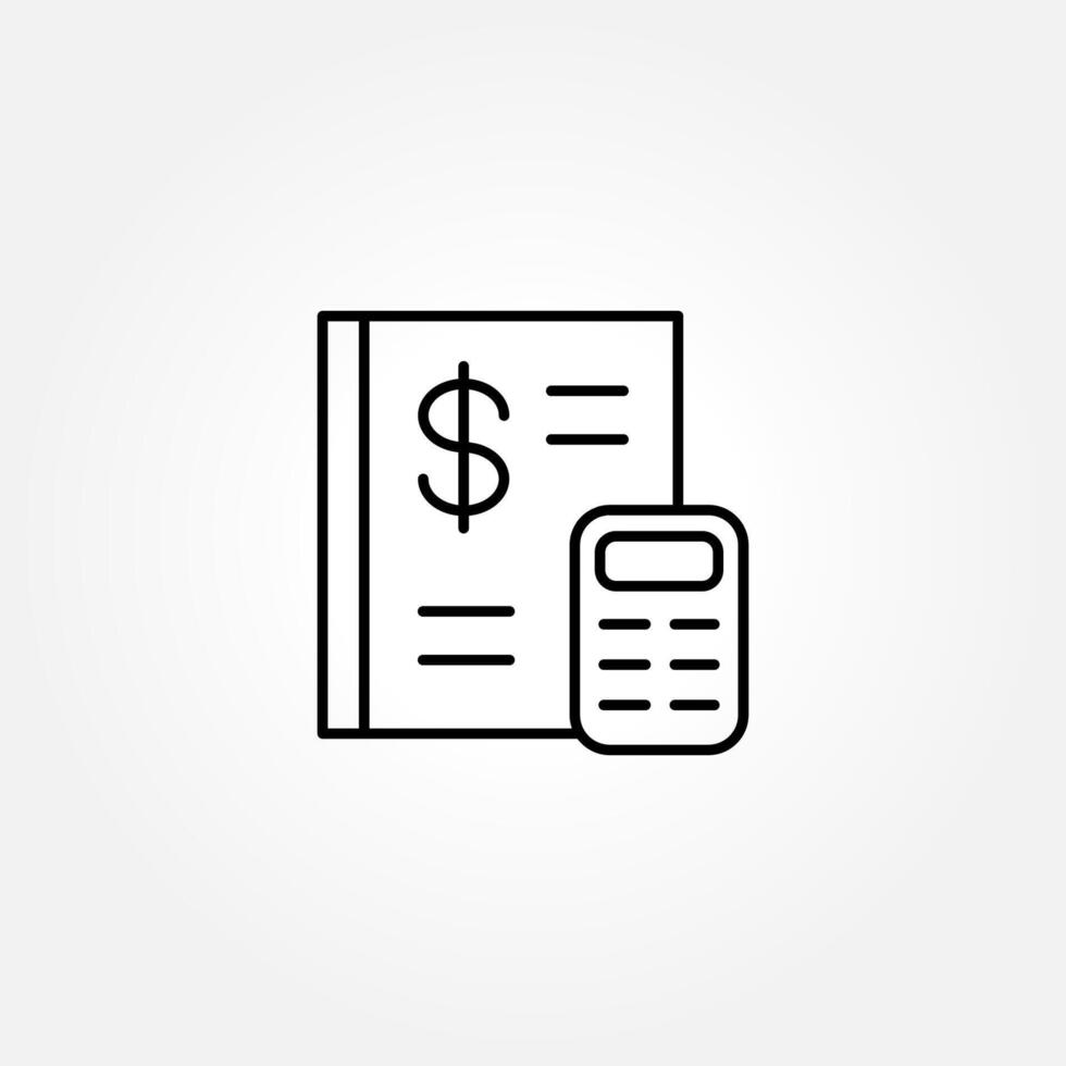 The business report icon on white background. calculator and dollar icon. vector