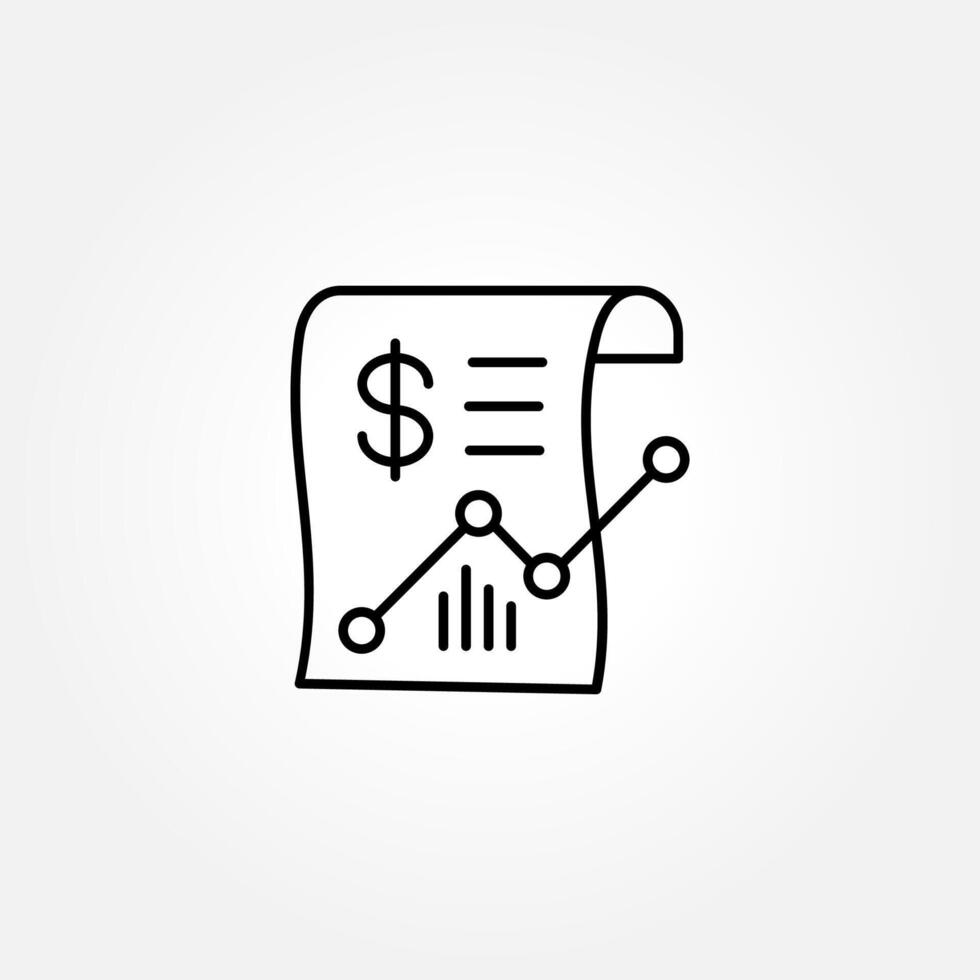 The business report icon on white background. dollar icon. vector
