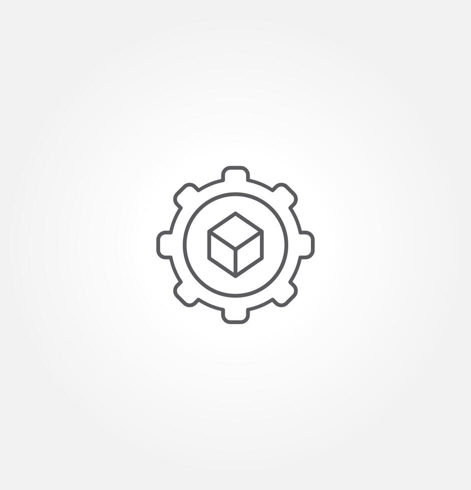 Gear icon template color editable. Gear symbol sign isolated on white background. Box icon. Product package cardboard shipping parcel box icon collection. Open and close outlined carton box. vector