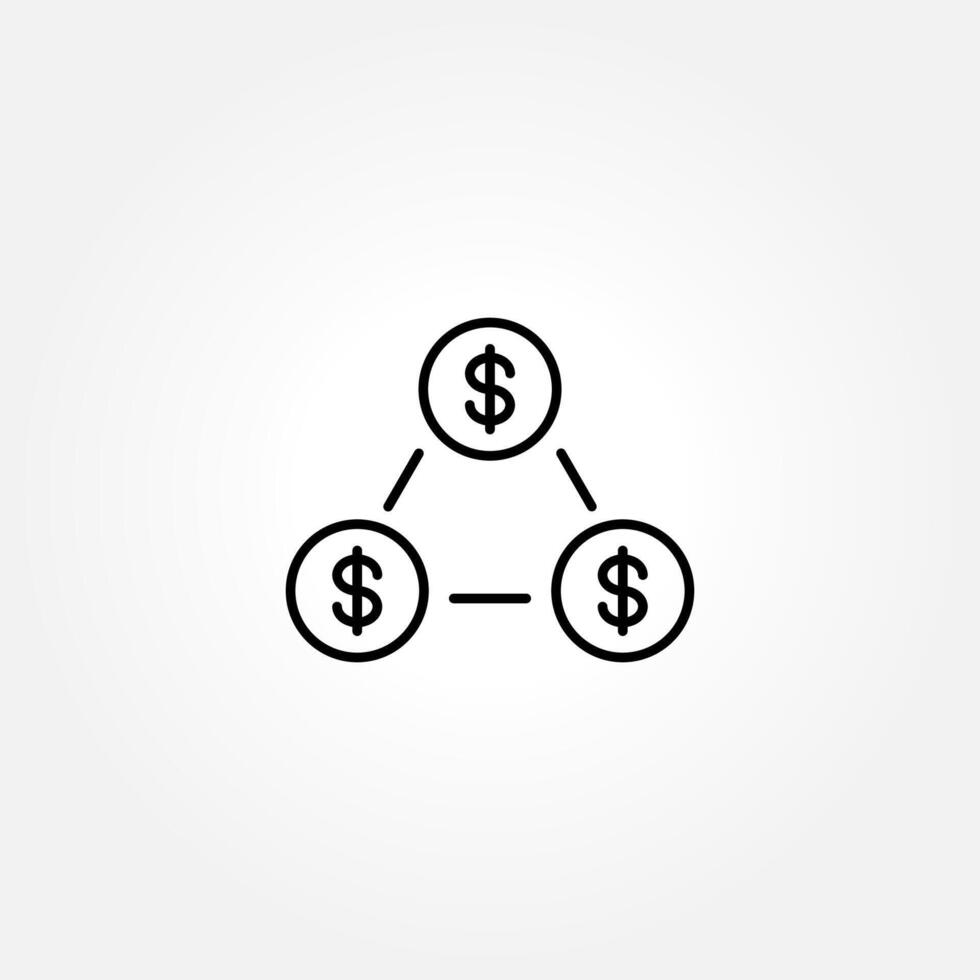Money, budget, cash, earning, income, wallet, currency, dollar, coin. icon illustration vector