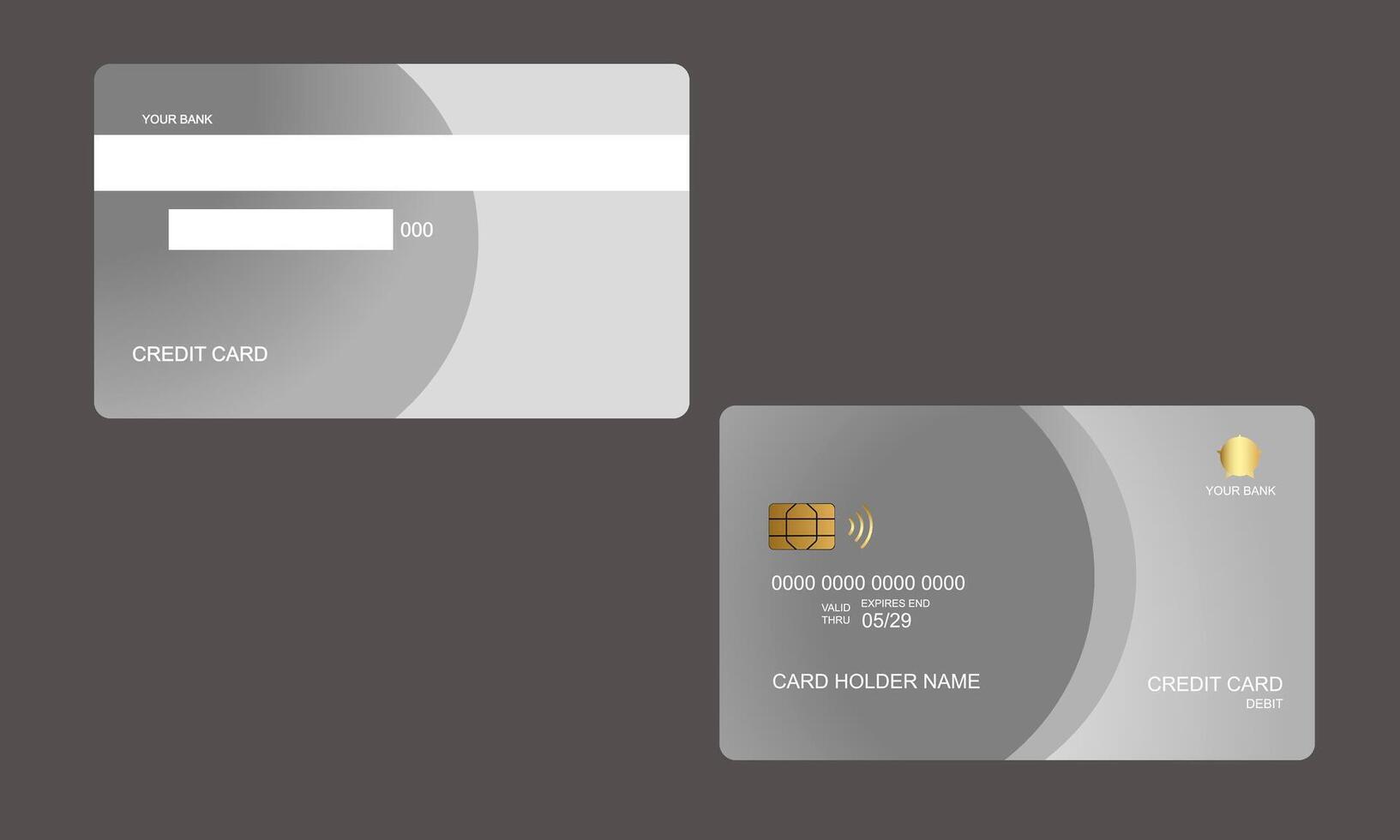 Set of Credit Cards White Colors vector