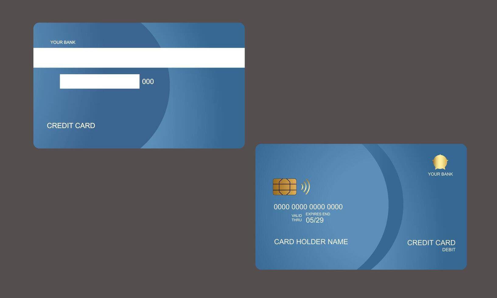 Set of Credit Cards Light Blue Colors vector