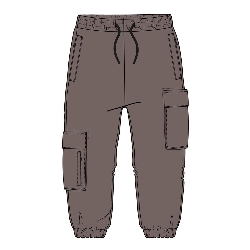 Sweatpants with pocket isolated on white background vector