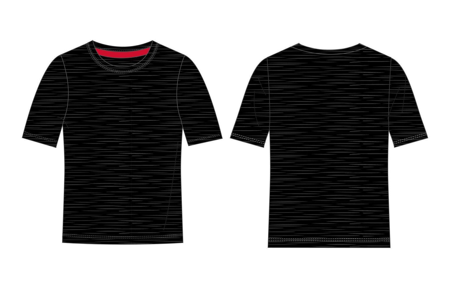 Black t shirt front and back isolated on white background vector