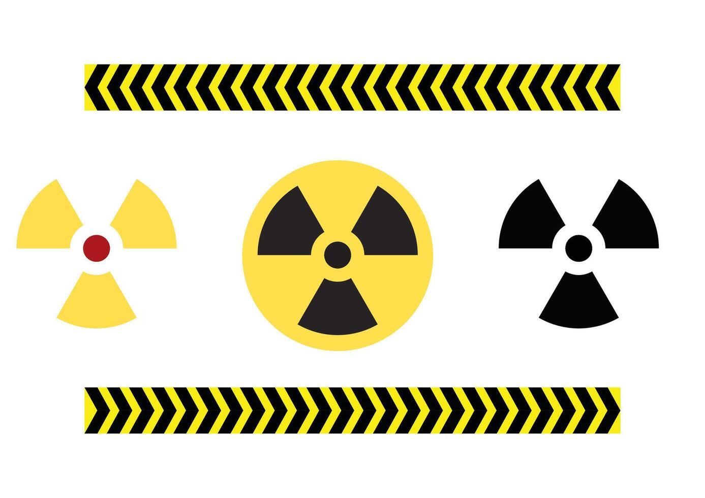 Radiation Warning Symbols and Chevron Tape vector