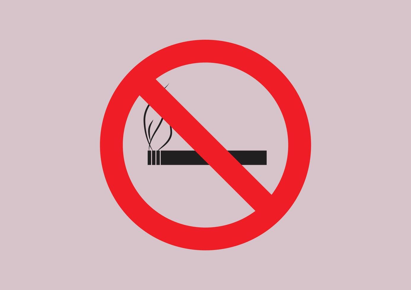 Red Circle No Smoking Sign Graphic Design vector