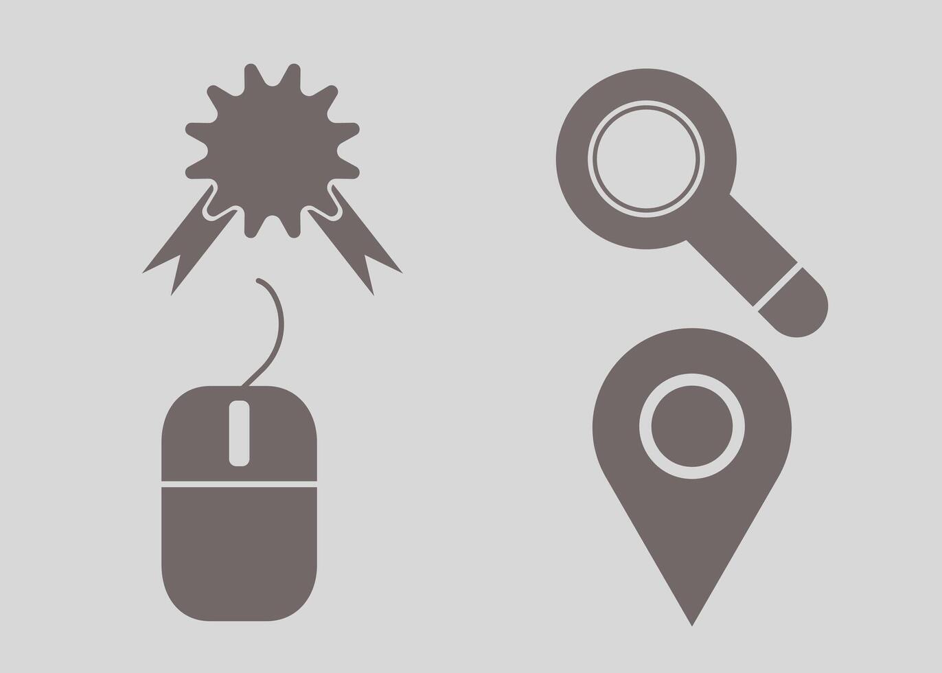 Computer Icon Mous Magnifying Glass Location vector