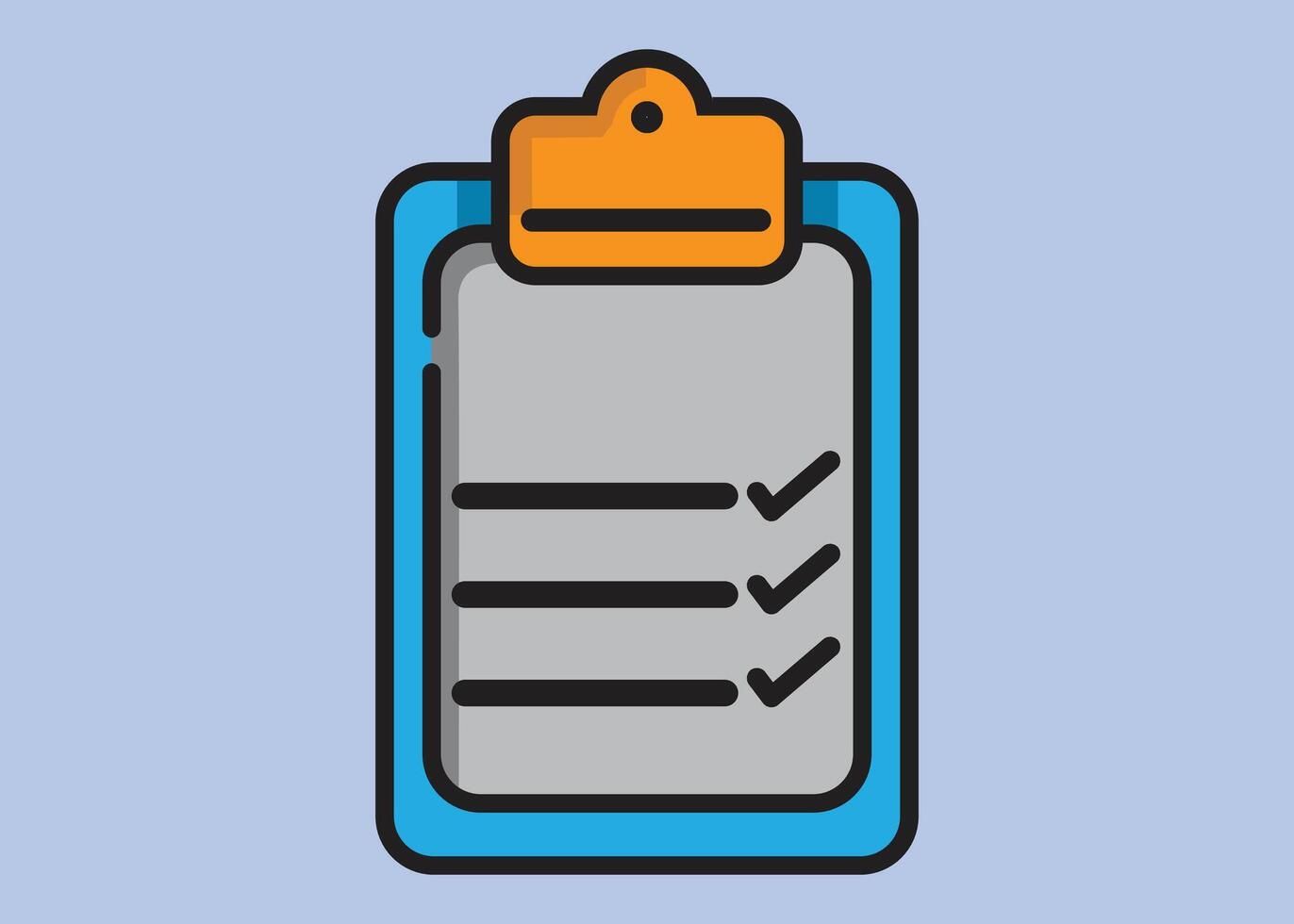 Blue Clipboard Checklist With Three Completed Tasks vector