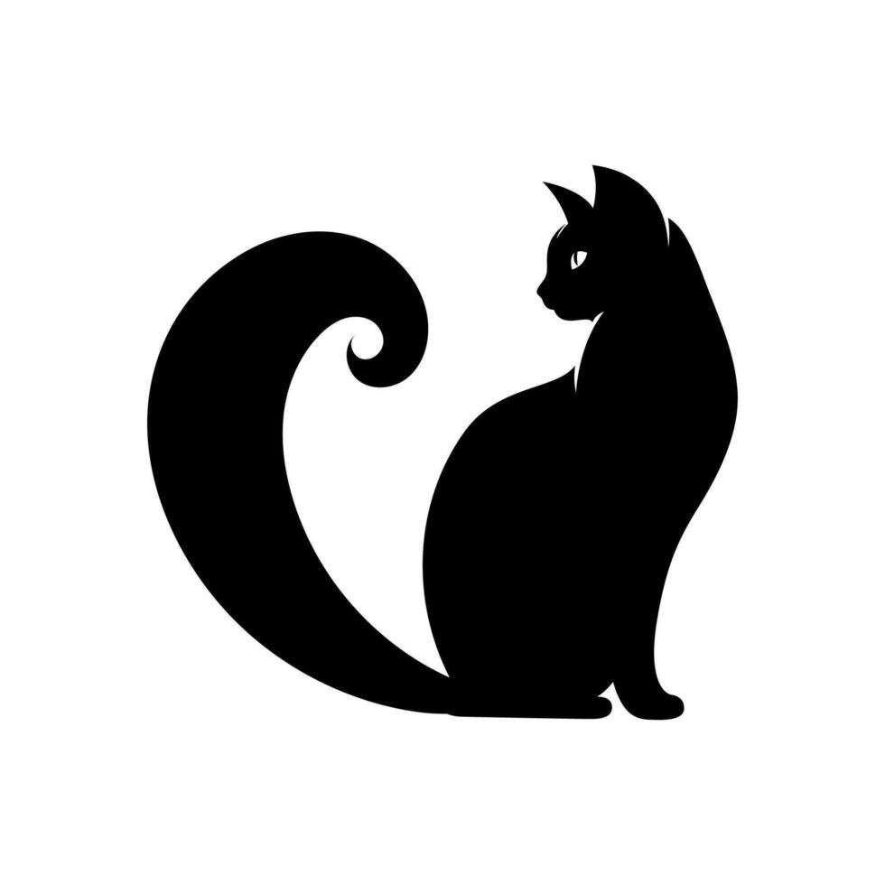 Black cat silhouette vector