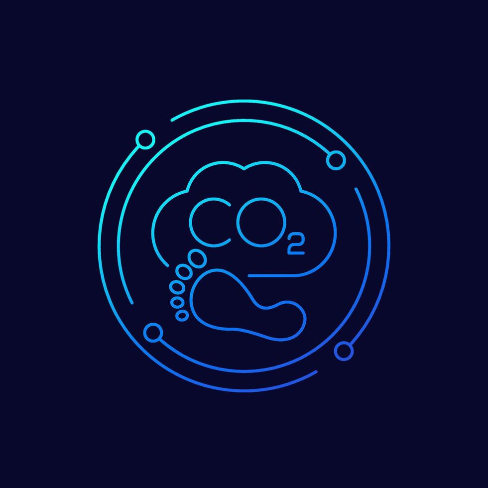 carbon footprint icon, linear design vector