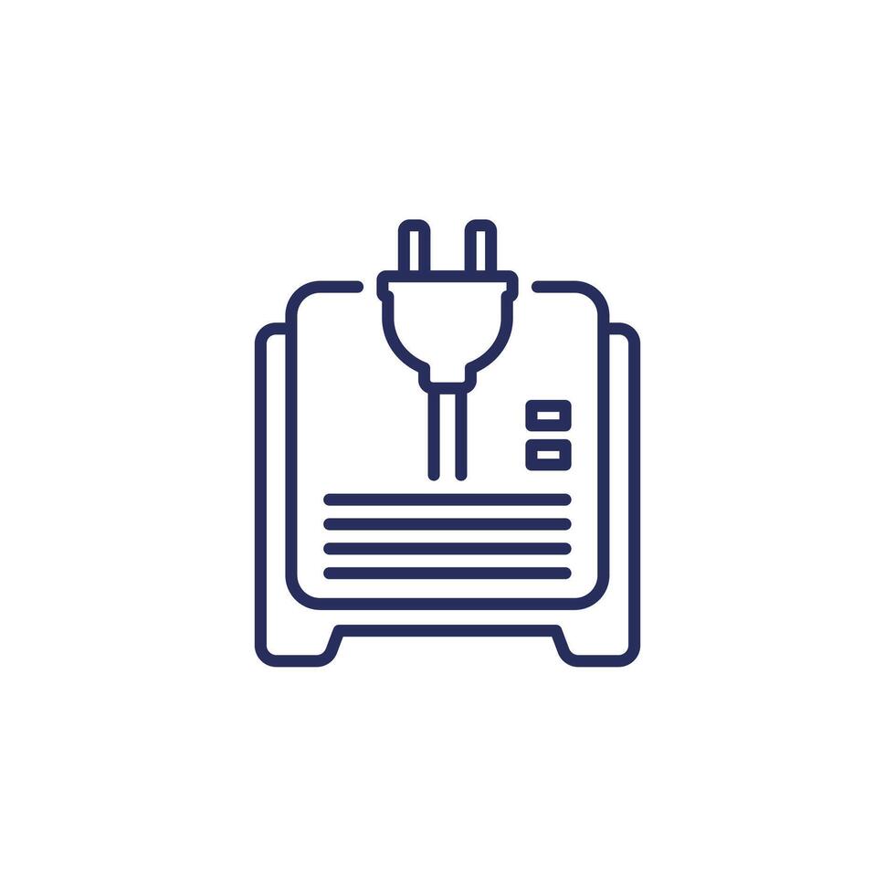home battery, backup system line icon on white vector