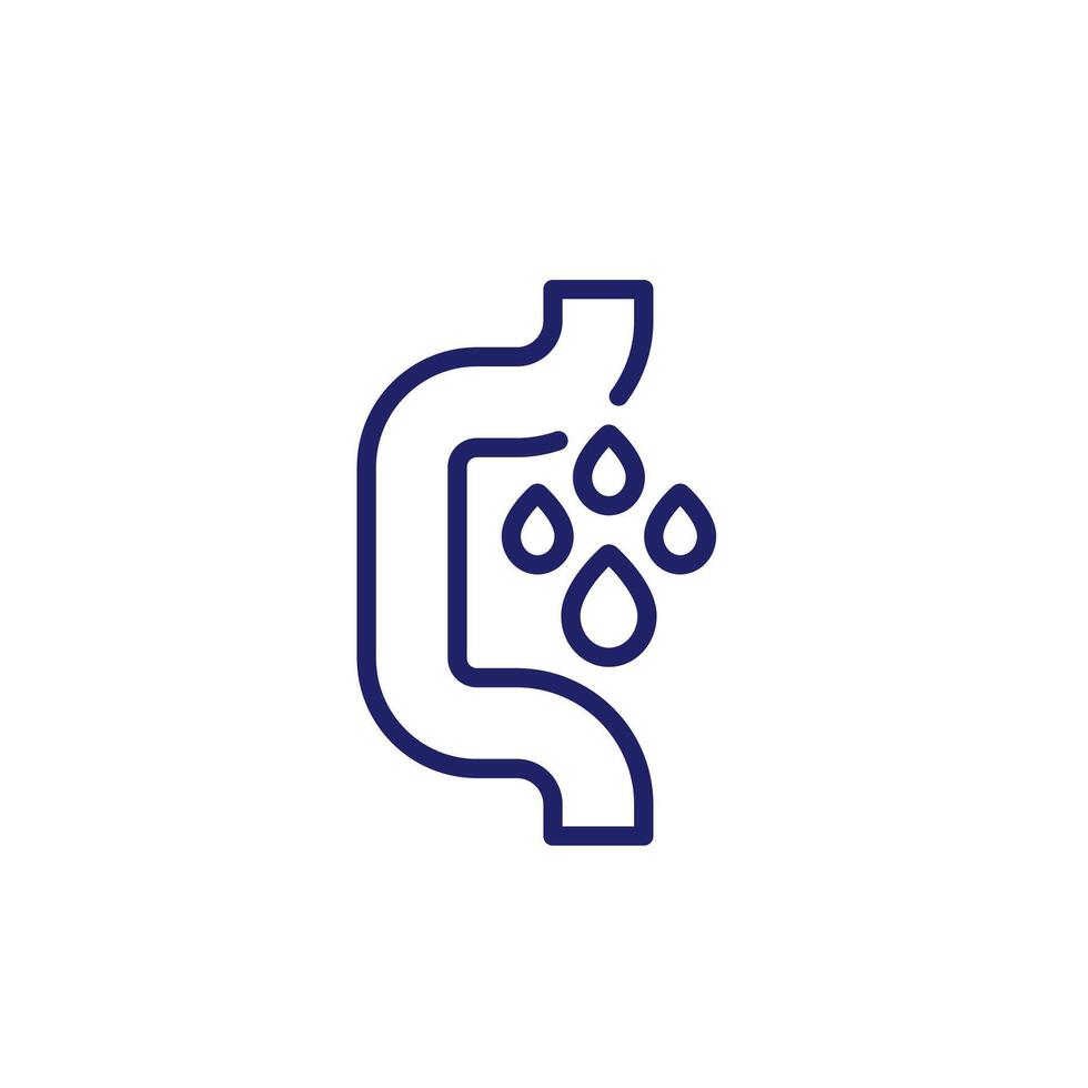 leaking pipe or water leak line icon vector