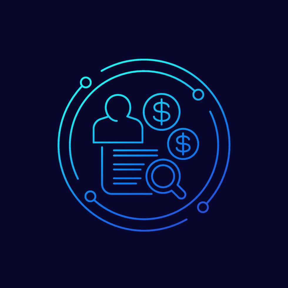 auditor icon in linear design vector