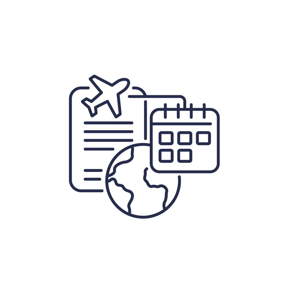 vacation or trip planning line icon vector