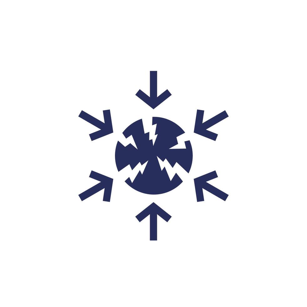 negative impact or damage icon on white vector