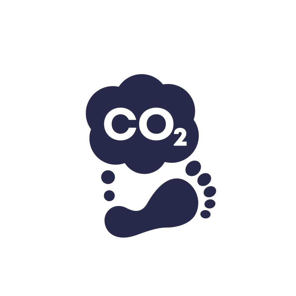 carbon footprint icon on white vector