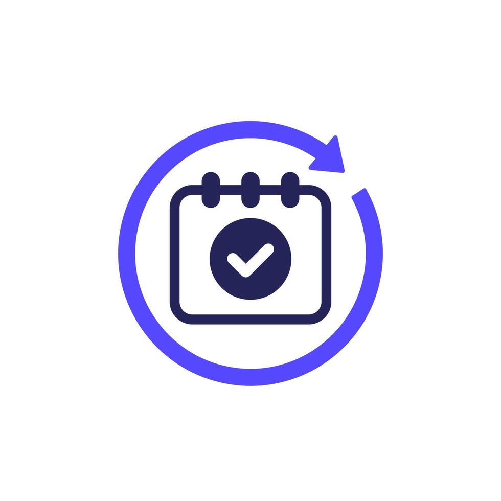 subscription automatic renewal icon on white vector