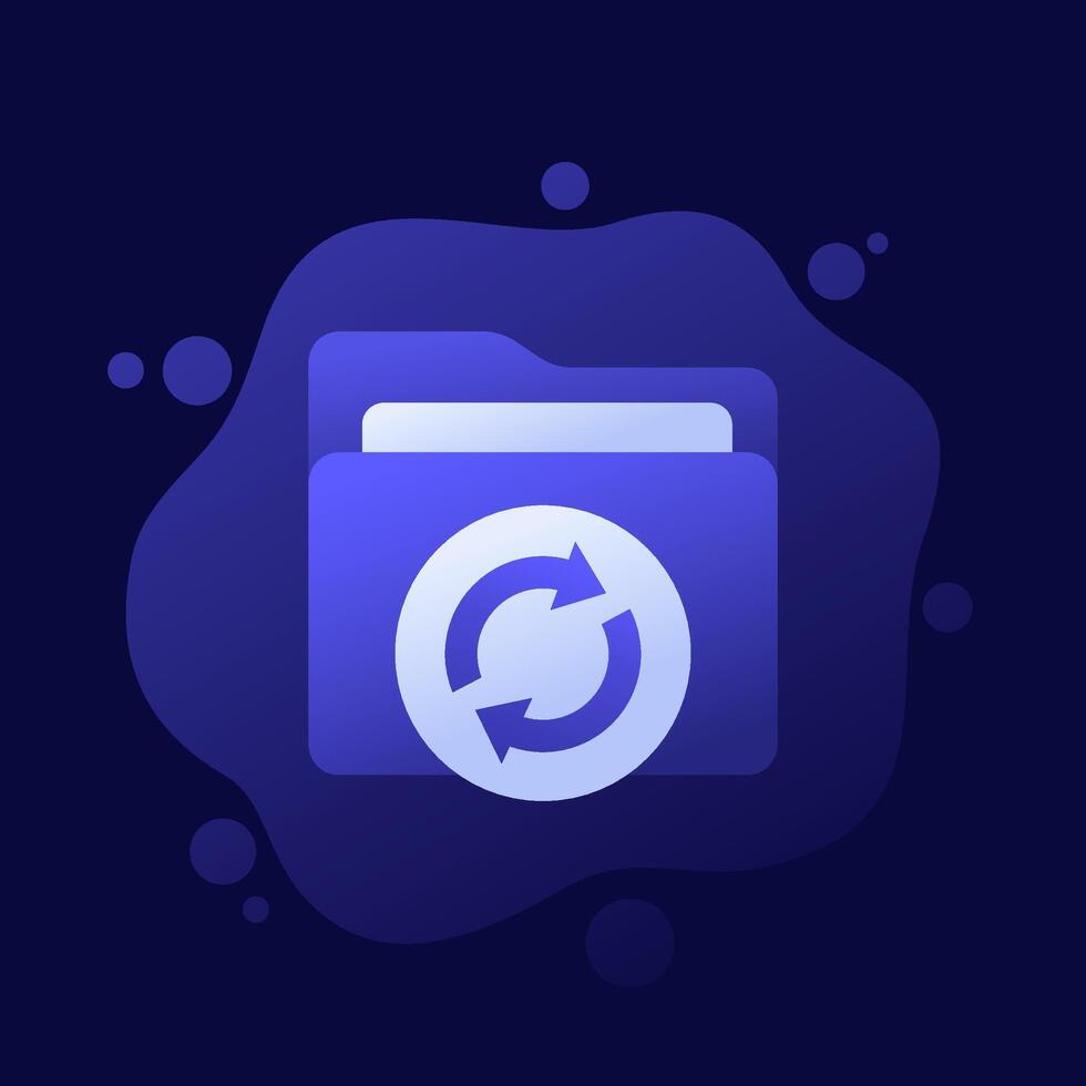refresh folder icon, design vector