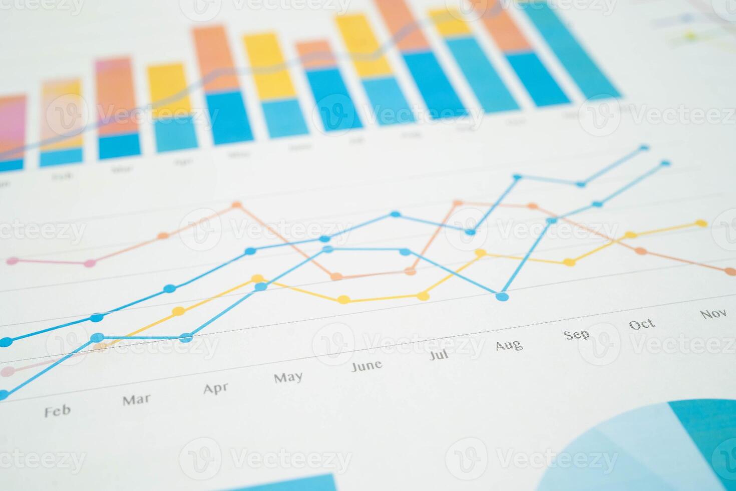 Chart graph paper. Finance, account, statistic, investment data economy, stock exchange business. photo