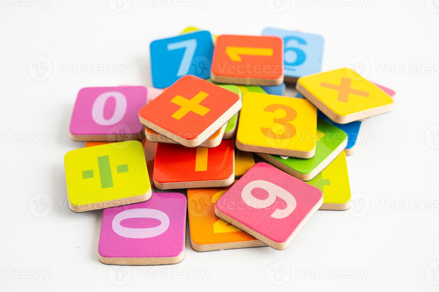 Math number isolated on white background with clipping path, mathematics learning course. photo