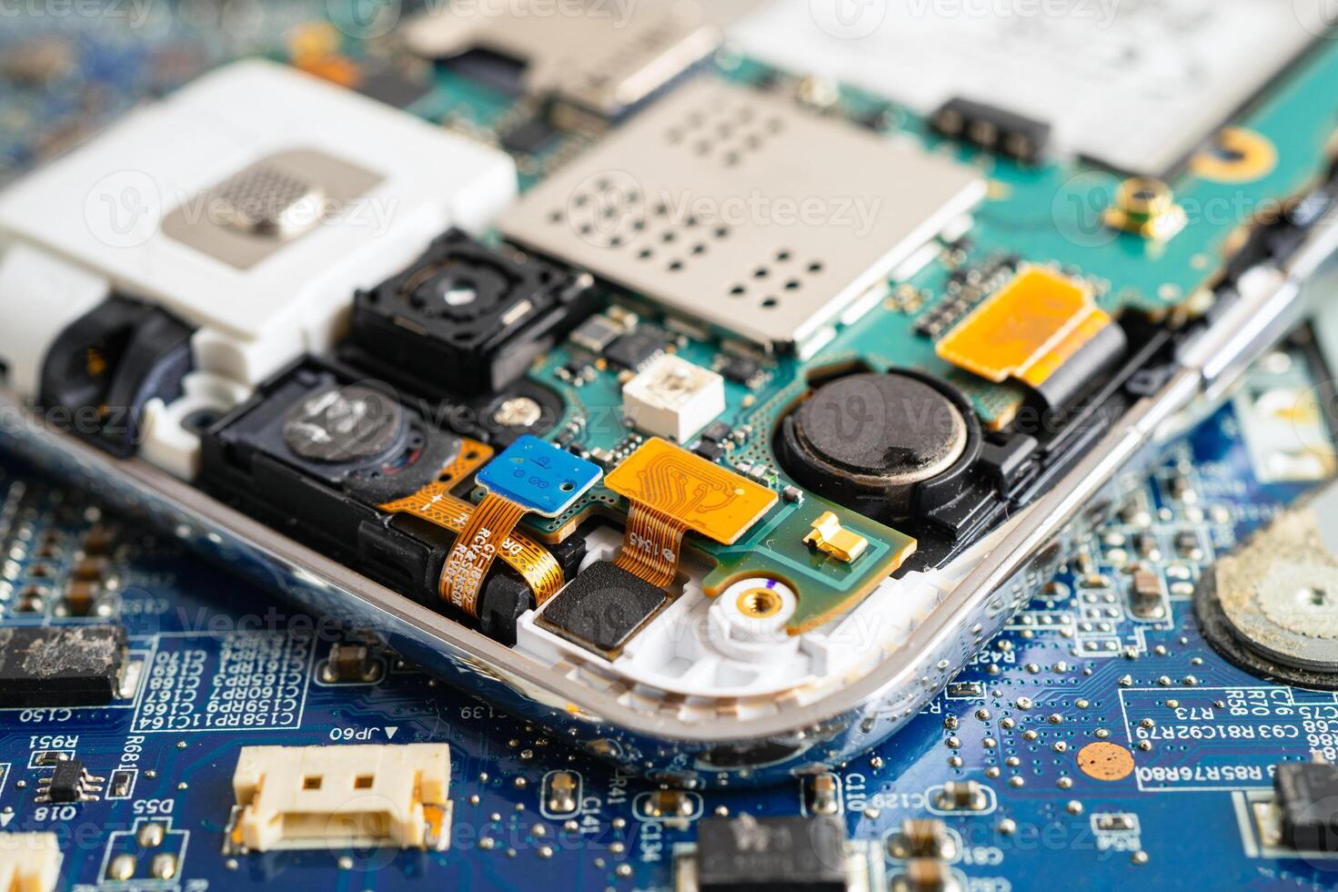 Repairing and upgrade circuit mainboard of notebook, electronic, computer hardware and technology. photo