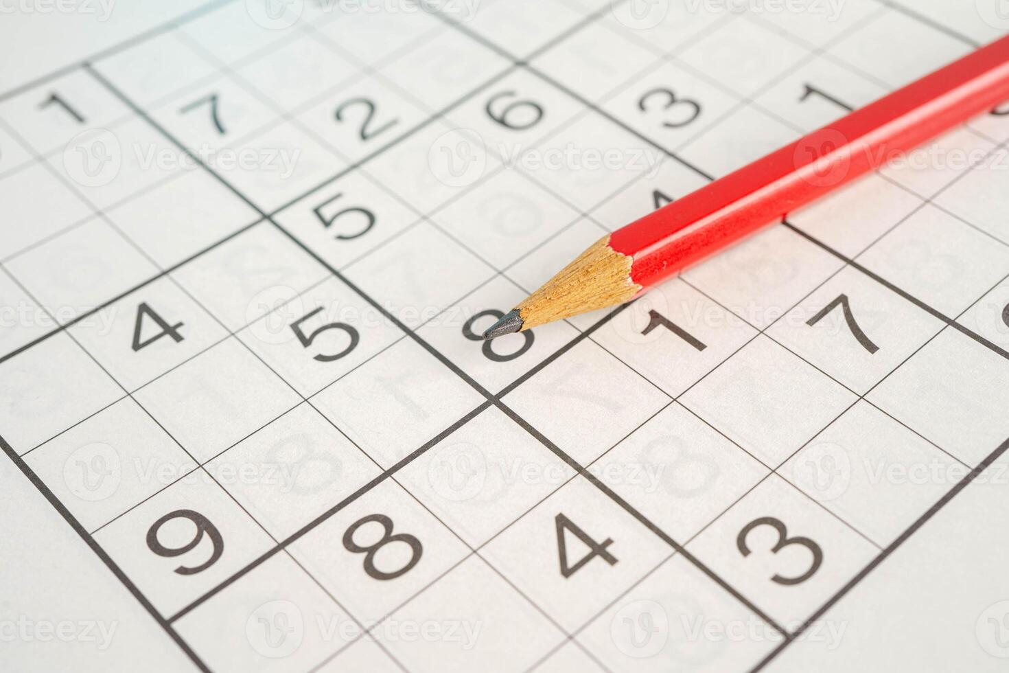 Sudoku puzzle, brain game for developing Alzheimer disease in senior patient. photo