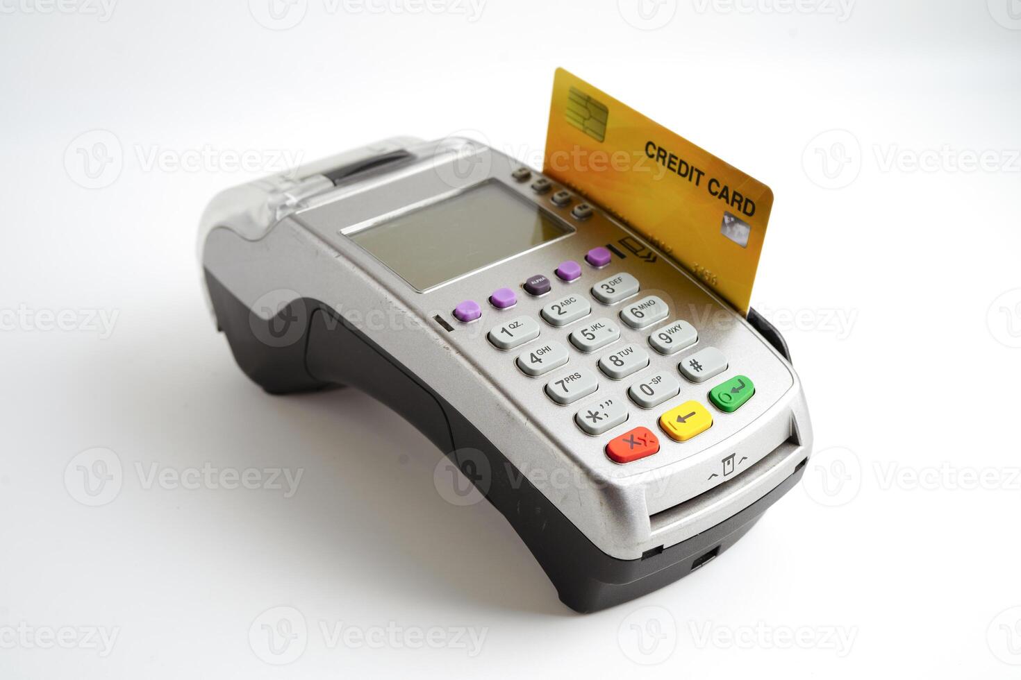 Payment POS terminal for finance and shopping business and technology. photo