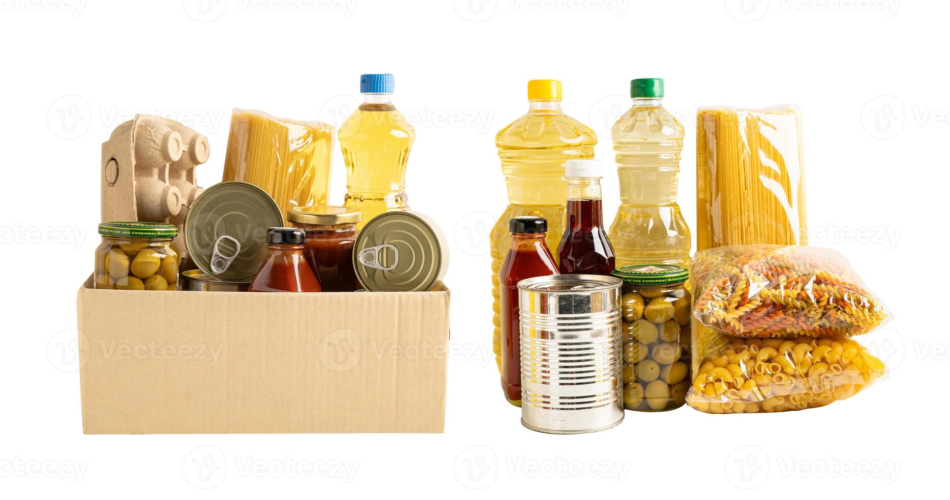 Vegetable oil and water in bottle isolated on white background. photo