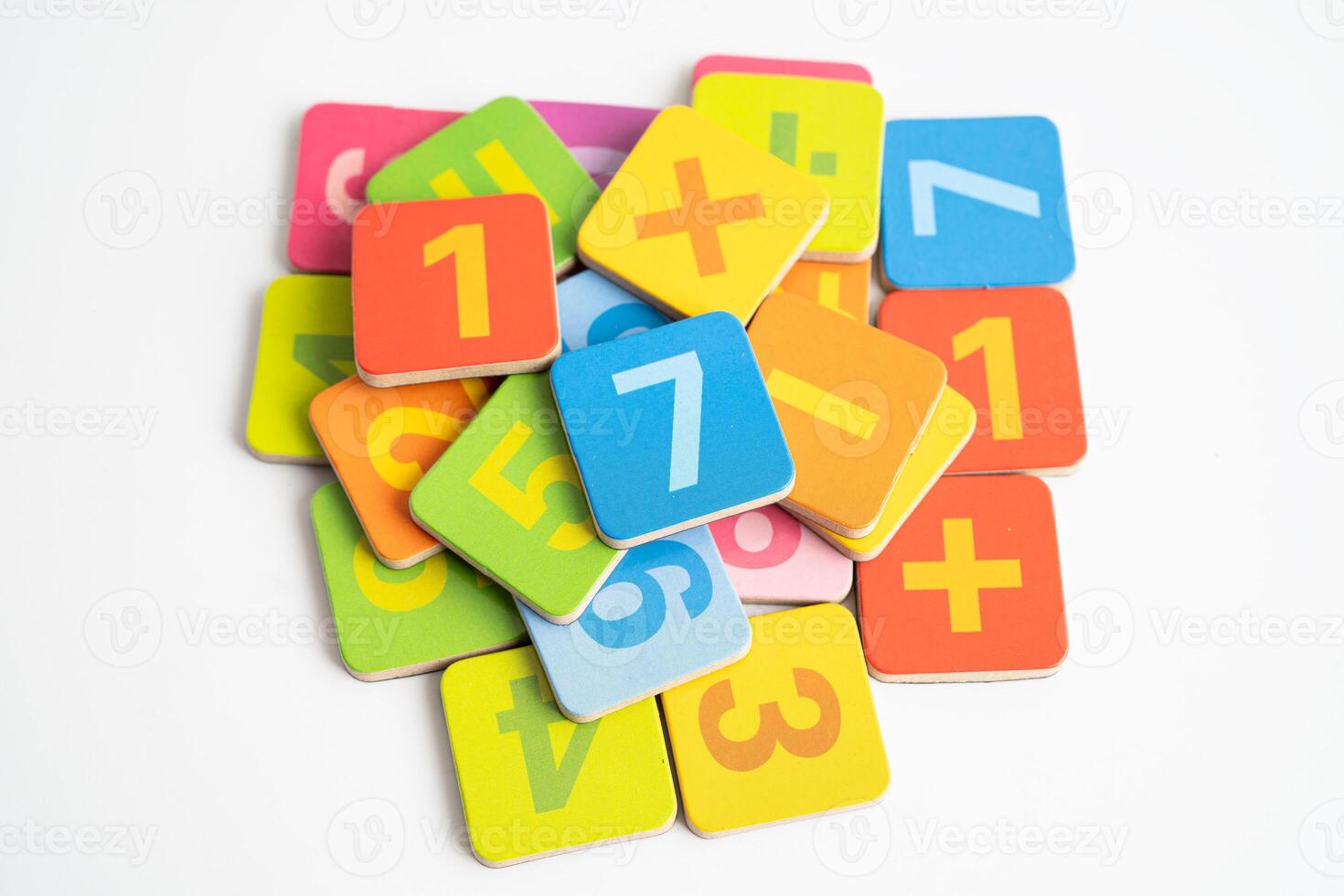 Math number isolated on white background with clipping path, mathematics learning course. photo